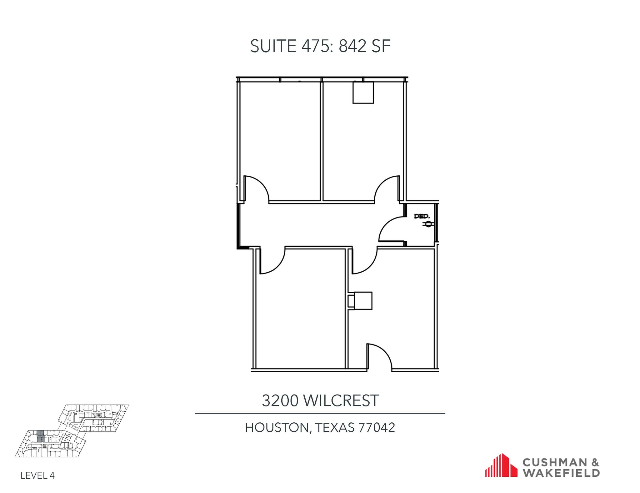 3200 Wilcrest Dr, Houston, TX à louer Plan d’étage– Image 1 sur 1