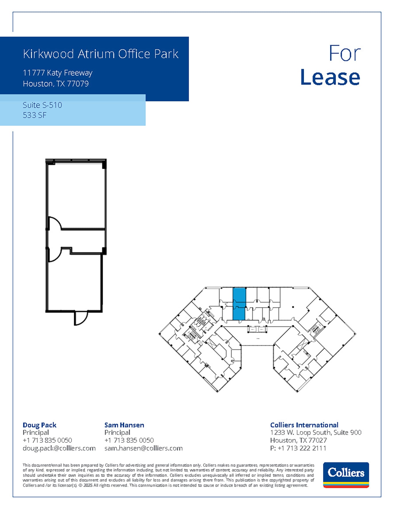 11777 Katy Fwy, Houston, TX à louer Plan d’étage– Image 1 sur 1