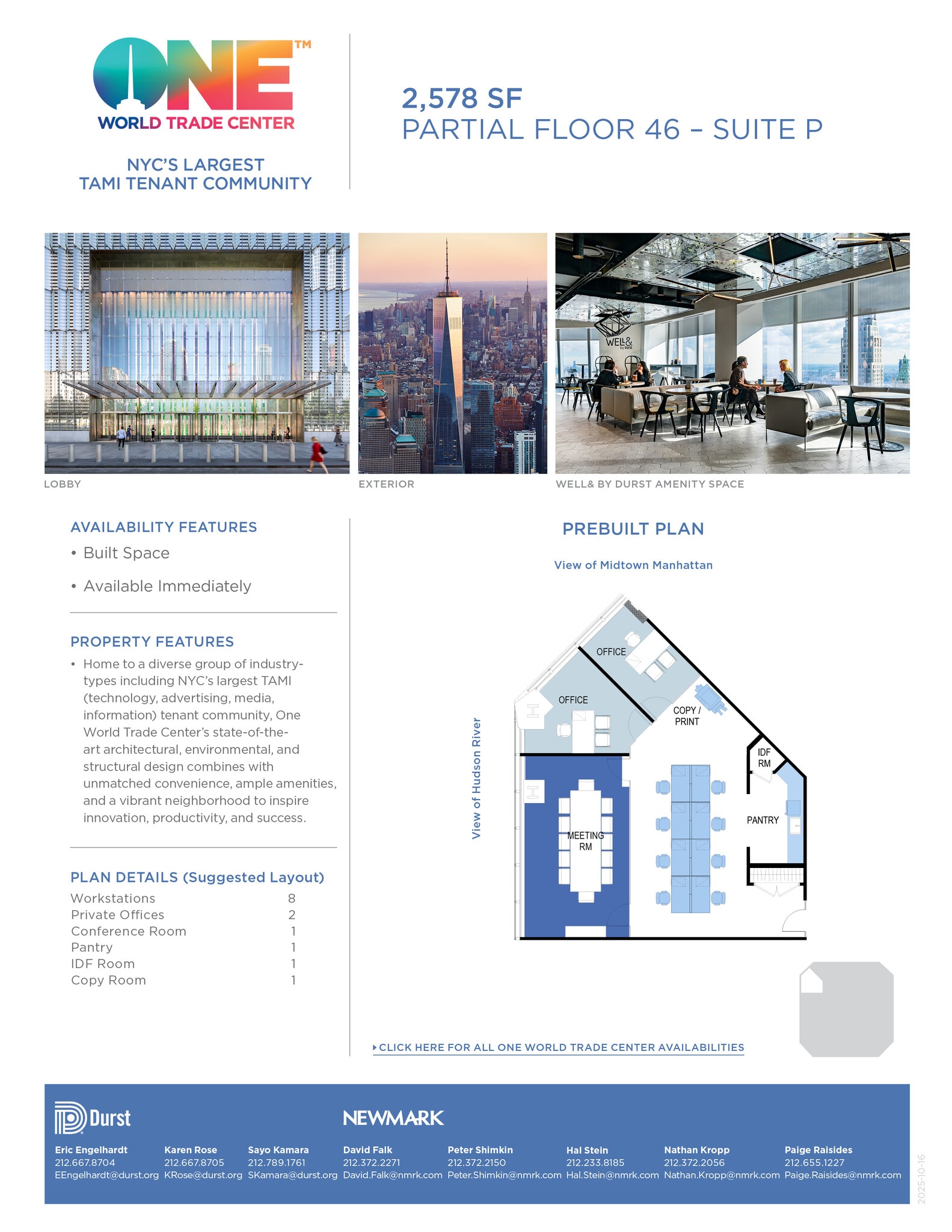 One World Trade Center, New York, NY à louer Photo intérieure– Image 1 sur 1