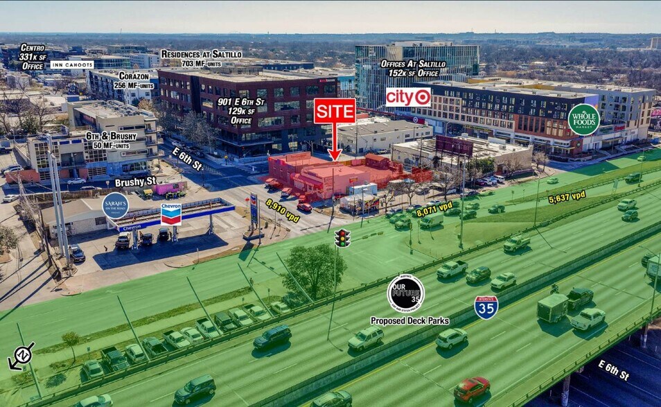 805 E 6th St, Austin, TX à vendre - Aérien – Image 2 sur 7