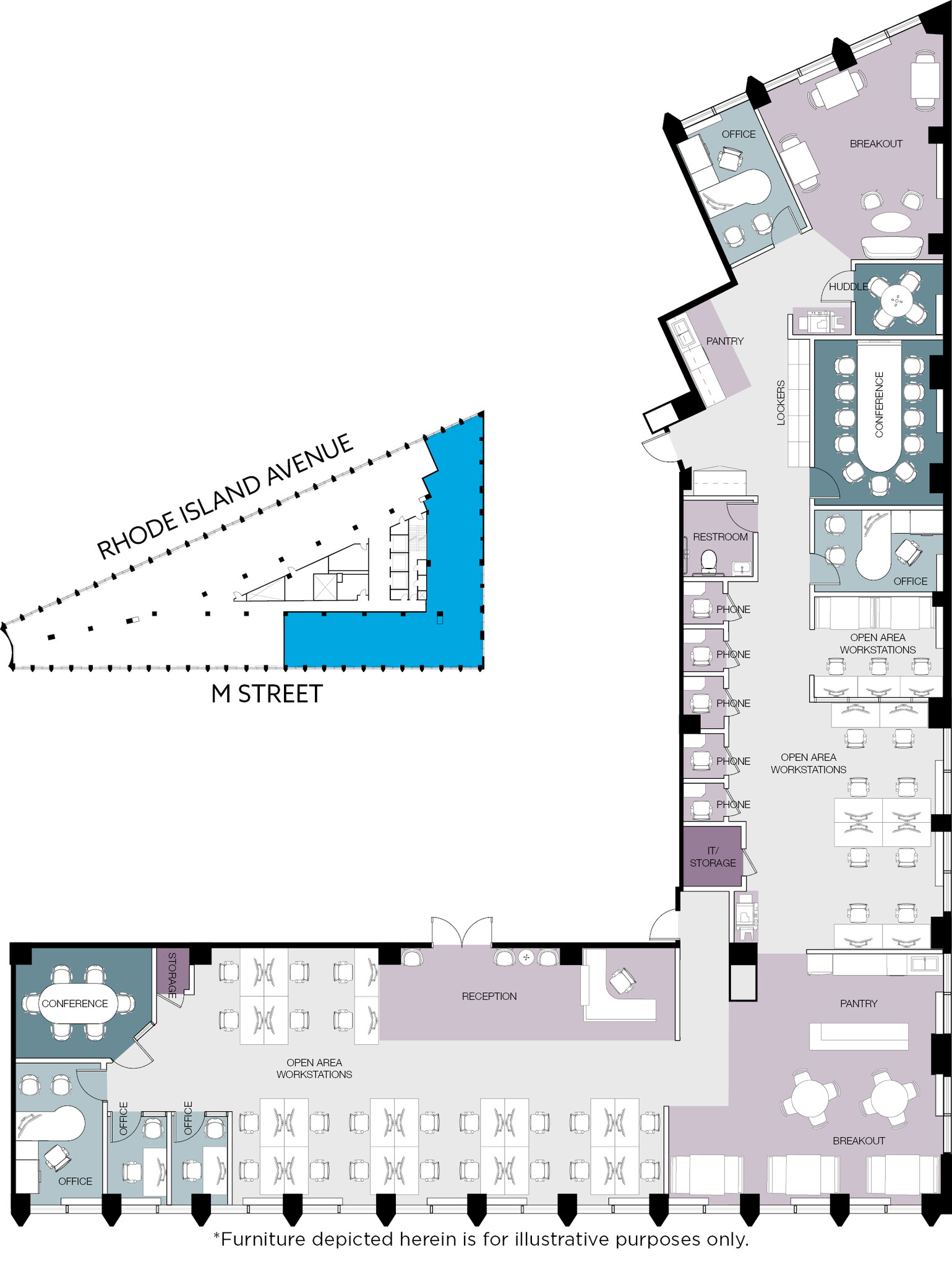 1730 Rhode Island Ave NW, Washington, DC à louer Plan d’étage– Image 1 sur 1