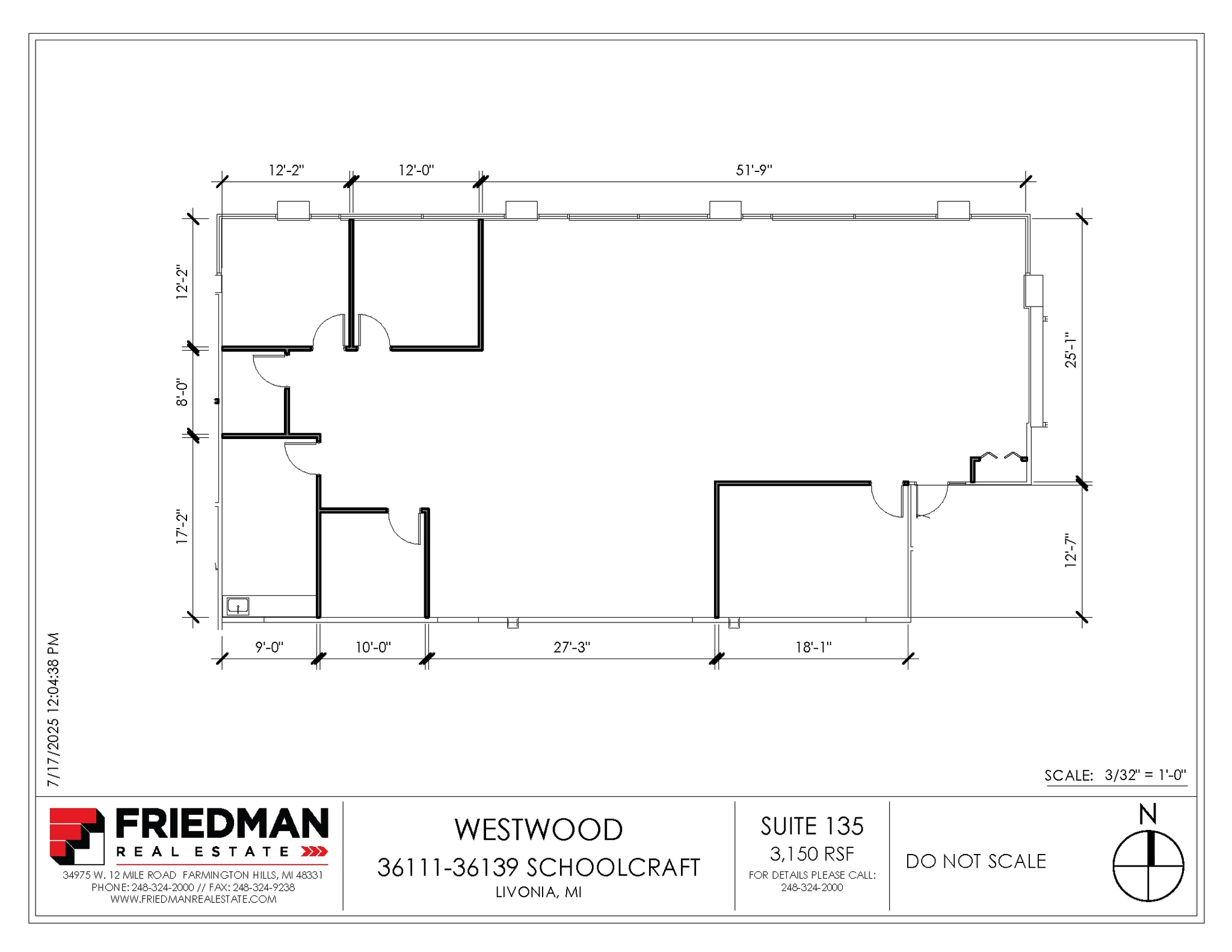 36133-36139 Schoolcraft Rd, Livonia, MI à louer Plan d’étage– Image 1 sur 2