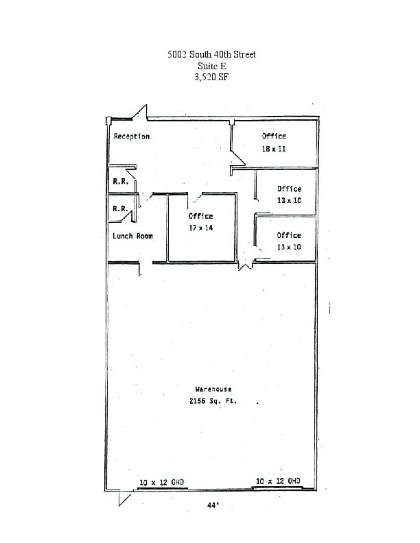 5002 S 40th St, Phoenix, AZ à louer Plan d’étage– Image 1 sur 1