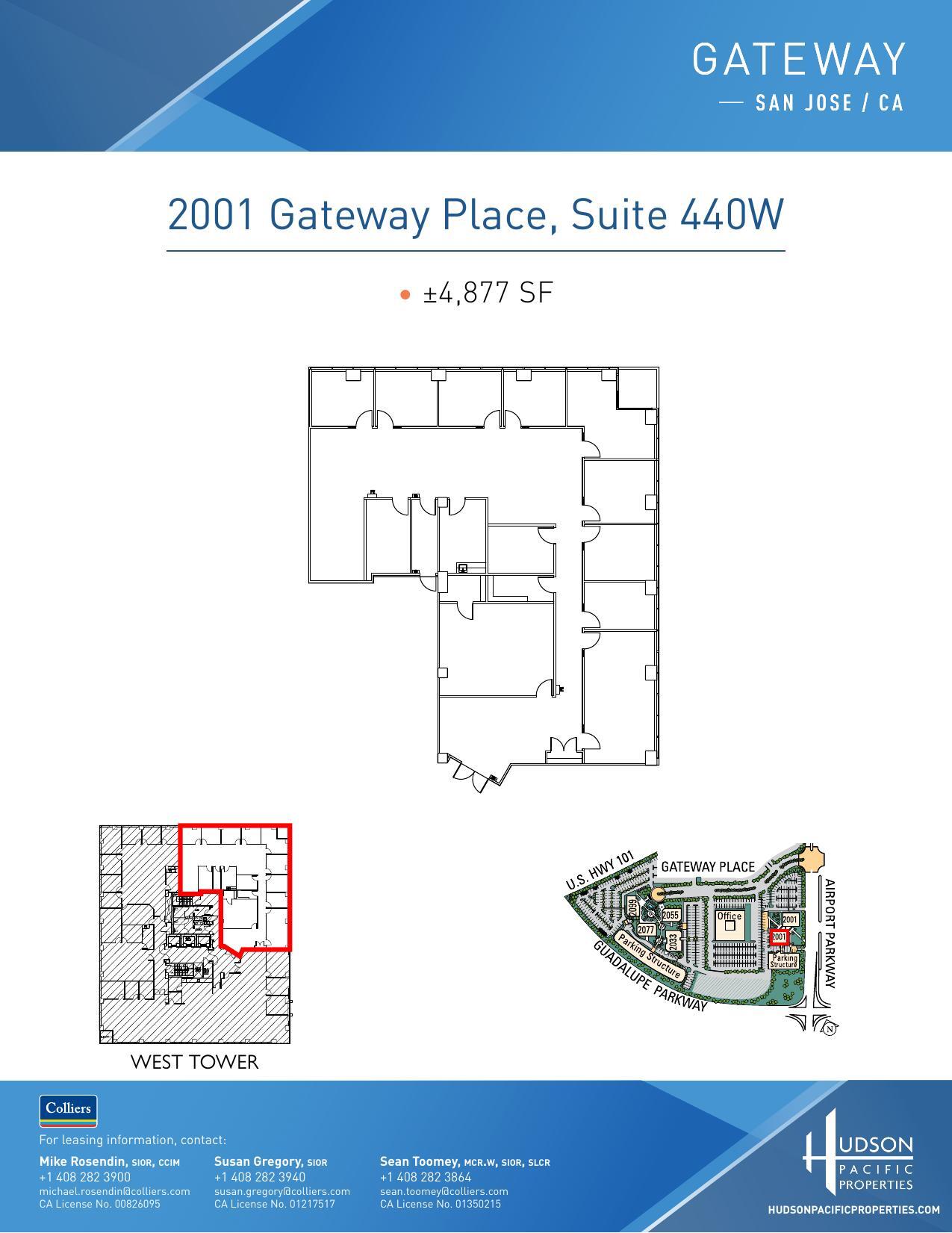 2033 Gateway Pl, San Jose, CA à louer Plan d’étage– Image 1 sur 1