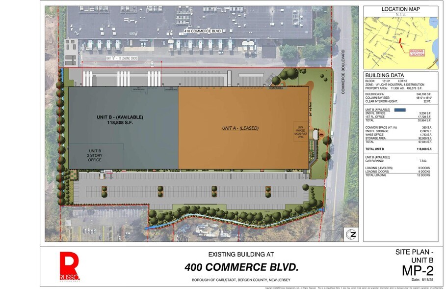 400 Commerce Blvd, Carlstadt, NJ à louer - Plan de site – Image 1 sur 9