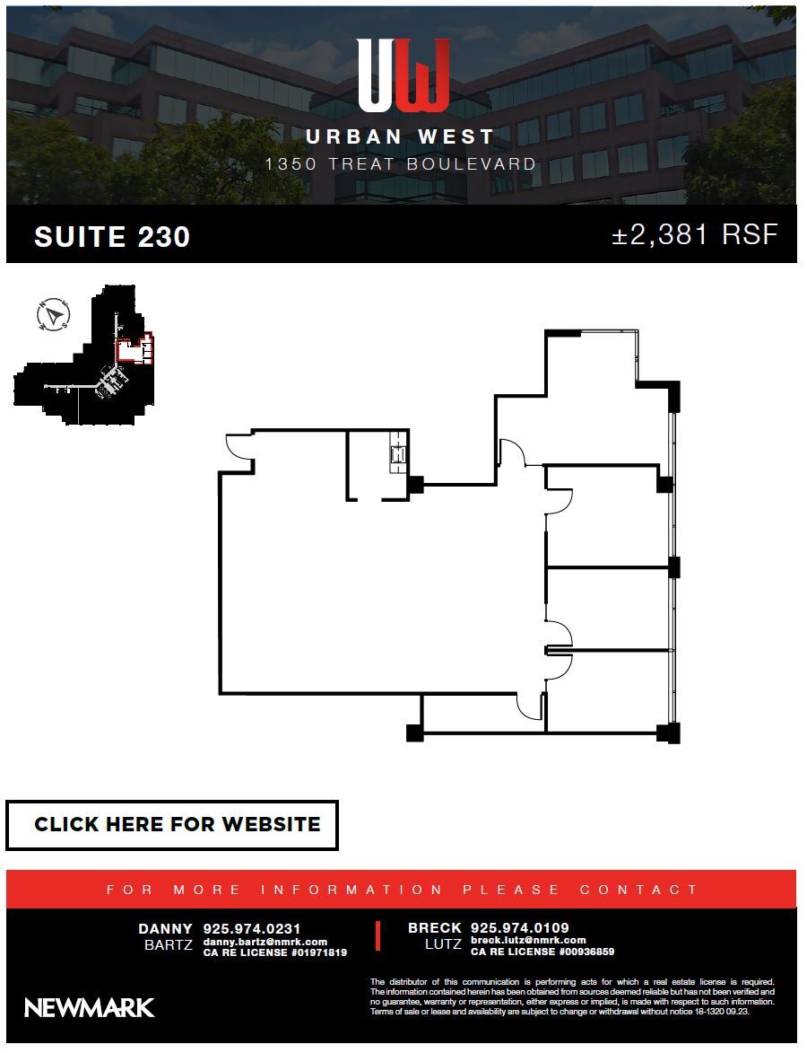 1350 Treat Blvd, Walnut Creek, CA à louer Plan d’étage– Image 1 sur 1