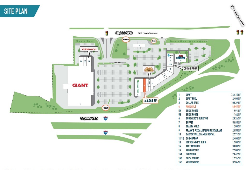 3578 Route 611, Bartonsville, PA à louer Plan de site– Image 1 sur 1