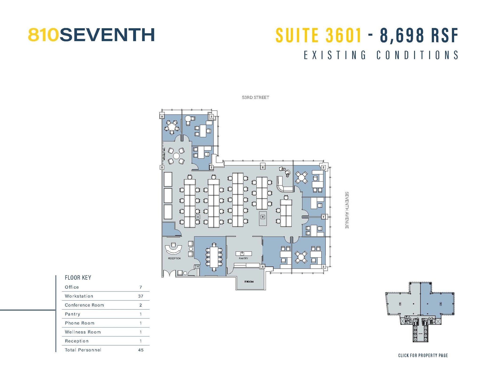 810 Seventh Ave, New York, NY à louer Plan d’étage– Image 1 sur 2