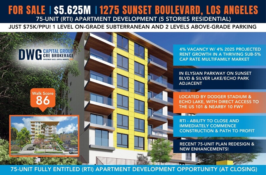 1275 W Sunset Blvd, Los Angeles, CA à vendre - Photo de l’immeuble – Image 1 sur 6