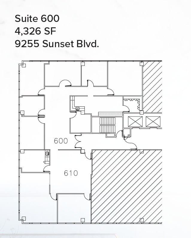 9229 W Sunset Blvd, West Hollywood, CA à louer Plan d’étage– Image 1 sur 1