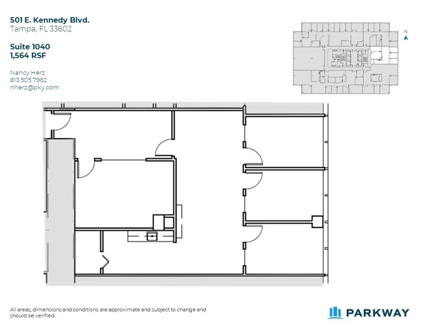 501 E Kennedy Blvd, Tampa, FL à louer Plan d’étage– Image 1 sur 1