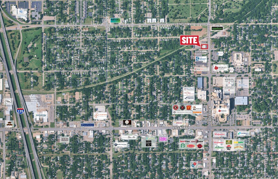 907 N Hillside, Wichita, KS à louer - Aérien – Image 3 sur 3
