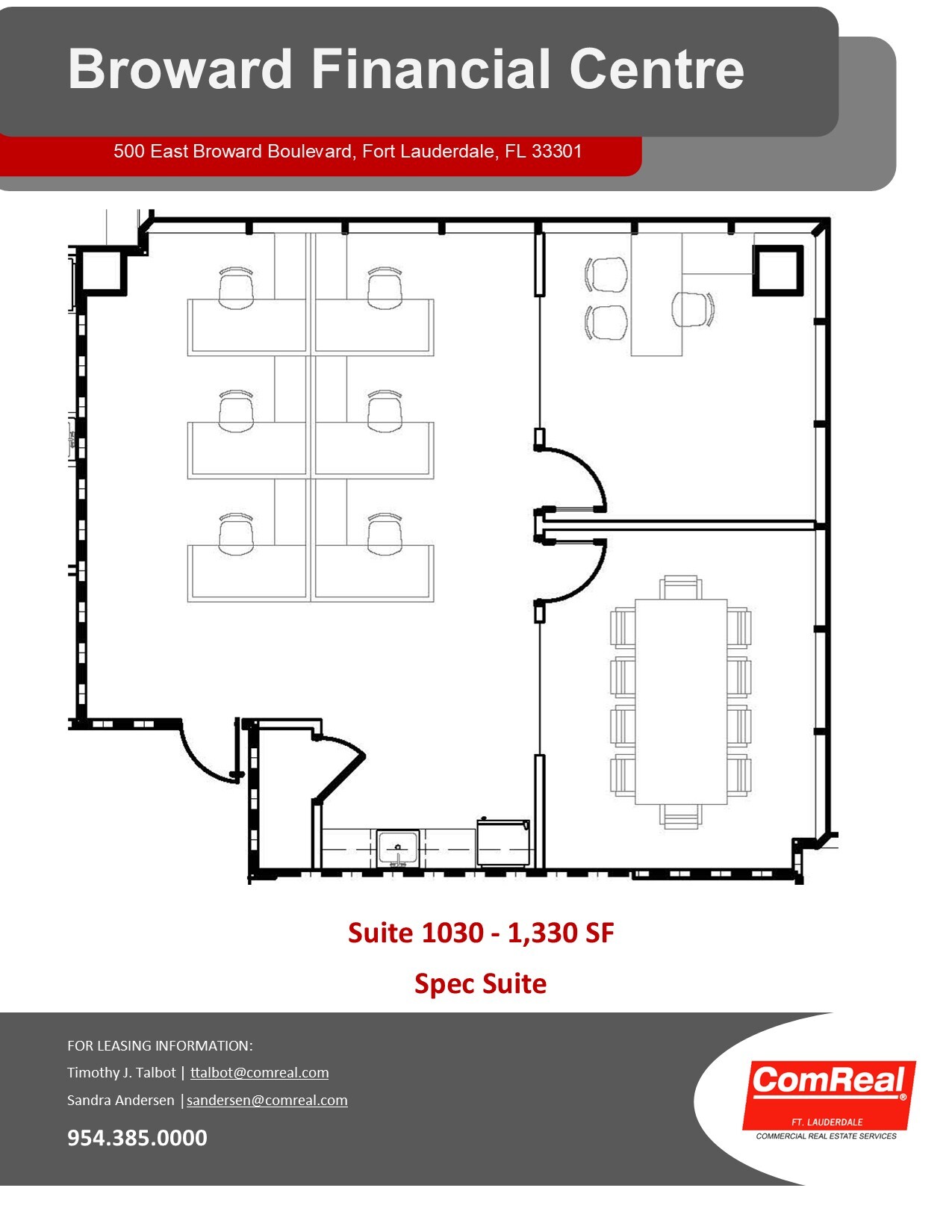 500 E Broward Blvd, Fort Lauderdale, FL à louer Plan d’étage– Image 1 sur 1