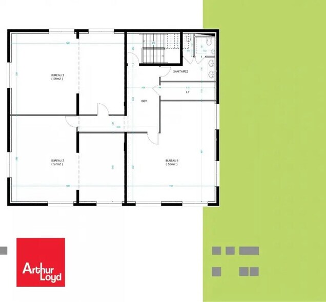 Bureau dans Dreux à louer - Plan d’étage – Image 2 sur 2