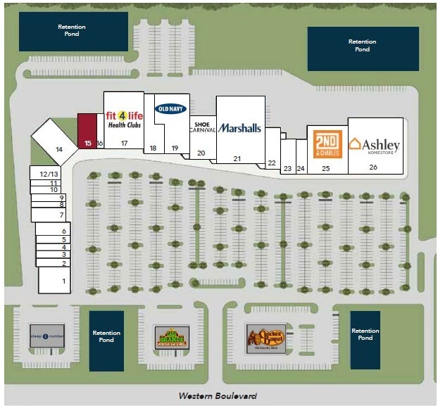 1250 Western Blvd, Jacksonville, NC à louer Plan de site– Image 1 sur 1