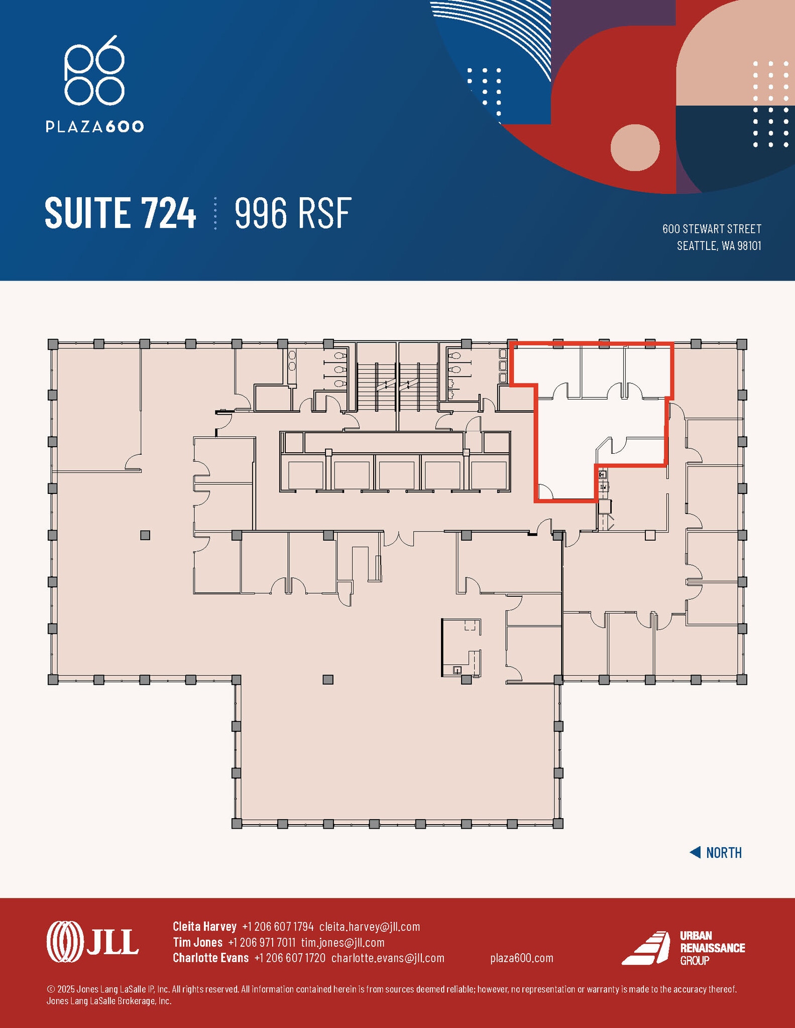 600 Stewart St, Seattle, WA à louer Plan d’étage– Image 1 sur 2
