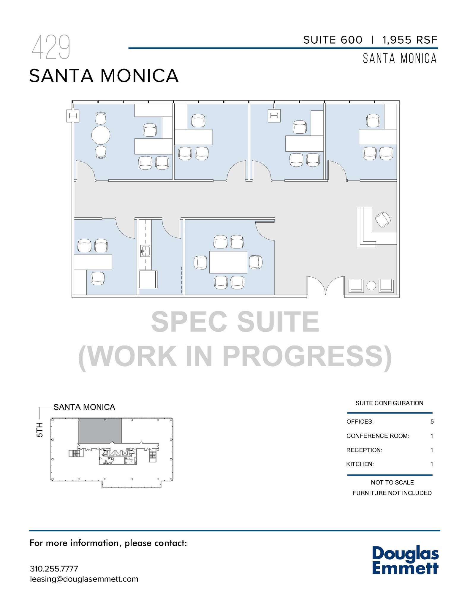 429 Santa Monica Blvd, Santa Monica, CA à louer Plan d’étage– Image 1 sur 1