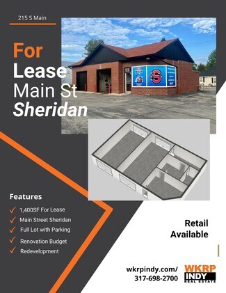 Plus de détails pour 215 Main, Sheridan, IN - Local commercial à louer