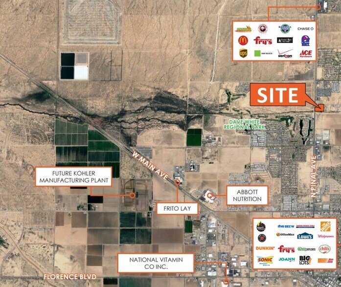 2150 N Pinal Ave / 265 & 307 W Bisnaga St, Casa Grande, AZ à vendre - Aérien – Image 3 sur 15