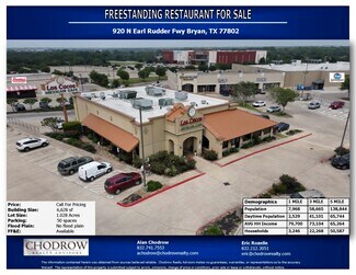 Plus de détails pour 920 N Earl Rudder Fwy, Bryan, TX - Local commercial à vendre
