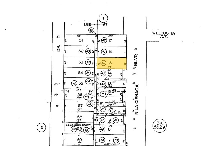 847-849 N La Cienega Blvd, Los Angeles, CA à louer - Plan cadastral – Image 2 sur 2