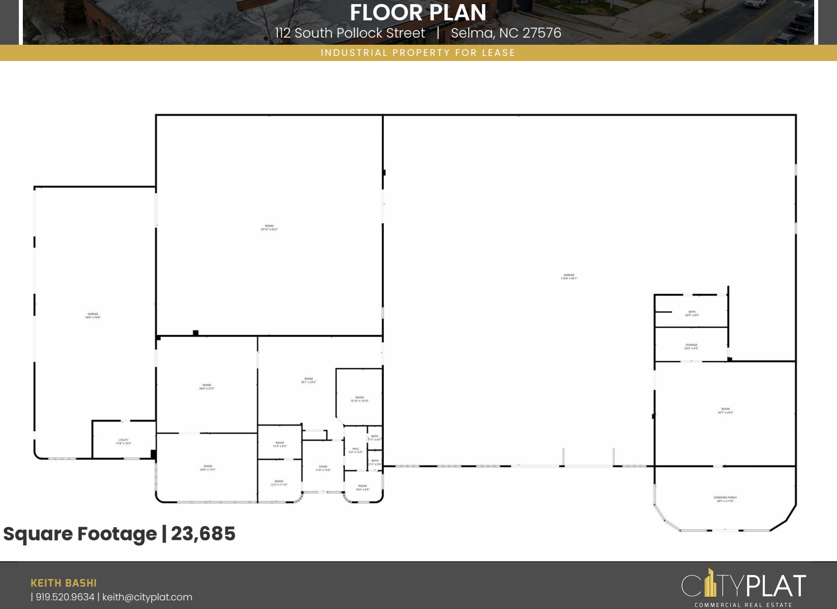 112 S Pollock St, Selma, NC à vendre Plan d’étage– Image 1 sur 1
