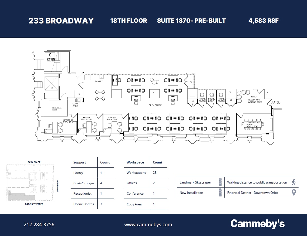 233 Broadway, New York, NY à louer Plan d’étage– Image 1 sur 10