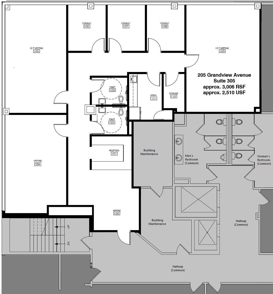 205 Grandview Ave, Camp Hill, PA à louer Plan d’étage– Image 1 sur 1