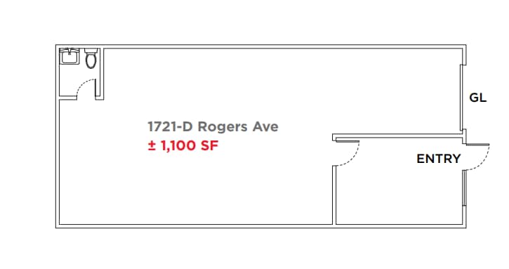 1721-1725 Rogers Ave, San Jose, CA à louer Plan d’étage– Image 1 sur 1