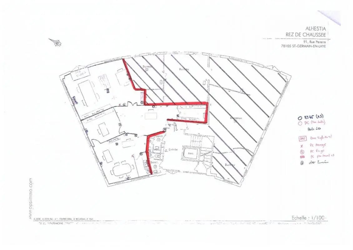 Bureau dans Saint-Germain-en-Laye à louer Plan d’étage– Image 1 sur 2