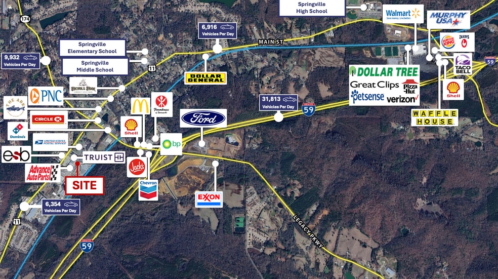 5766-5790 Us-11 Hwy, Springville, AL à louer - Aérien – Image 3 sur 5