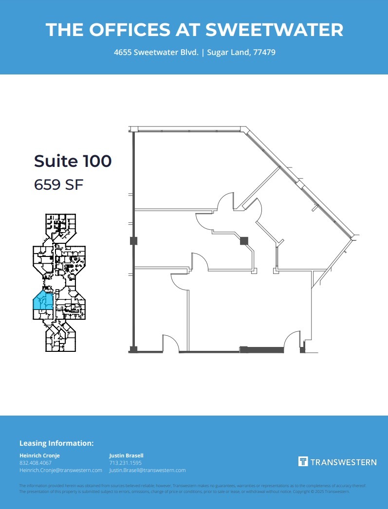 4675 Sweetwater Blvd, Sugar Land, TX à louer Plan d’étage– Image 1 sur 1