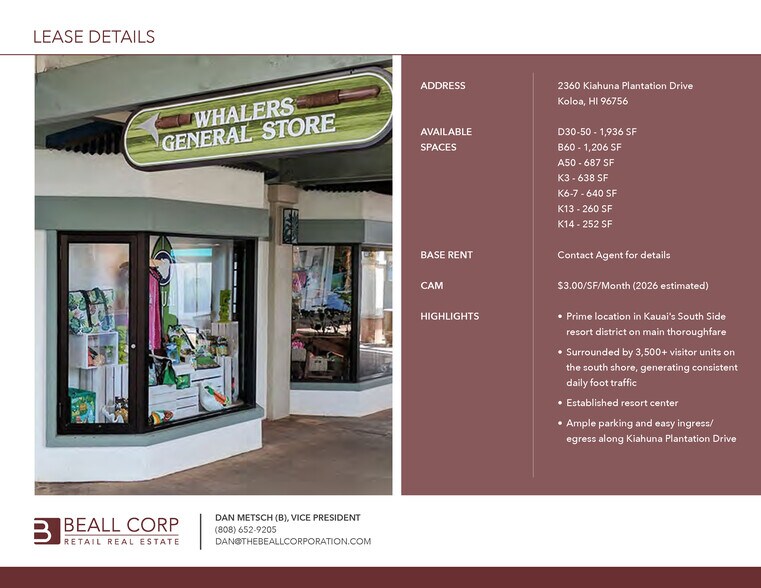 2360 Kiahuna Plantation Dr, Koloa, HI à louer - Photo de l’immeuble – Image 3 sur 8