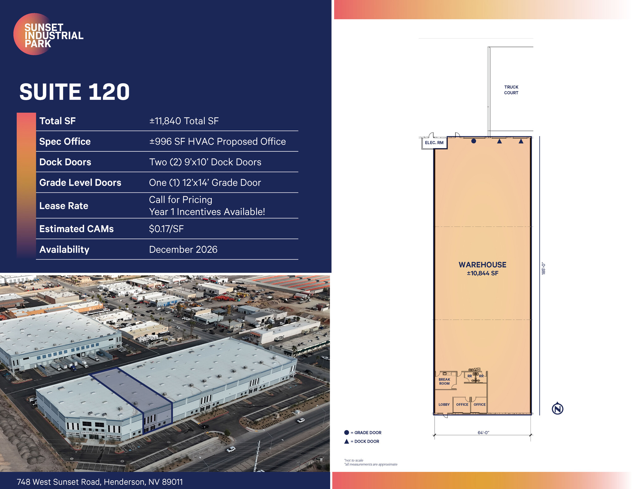 748 W Sunset Rd, Henderson, NV à louer Plan d’étage– Image 1 sur 2