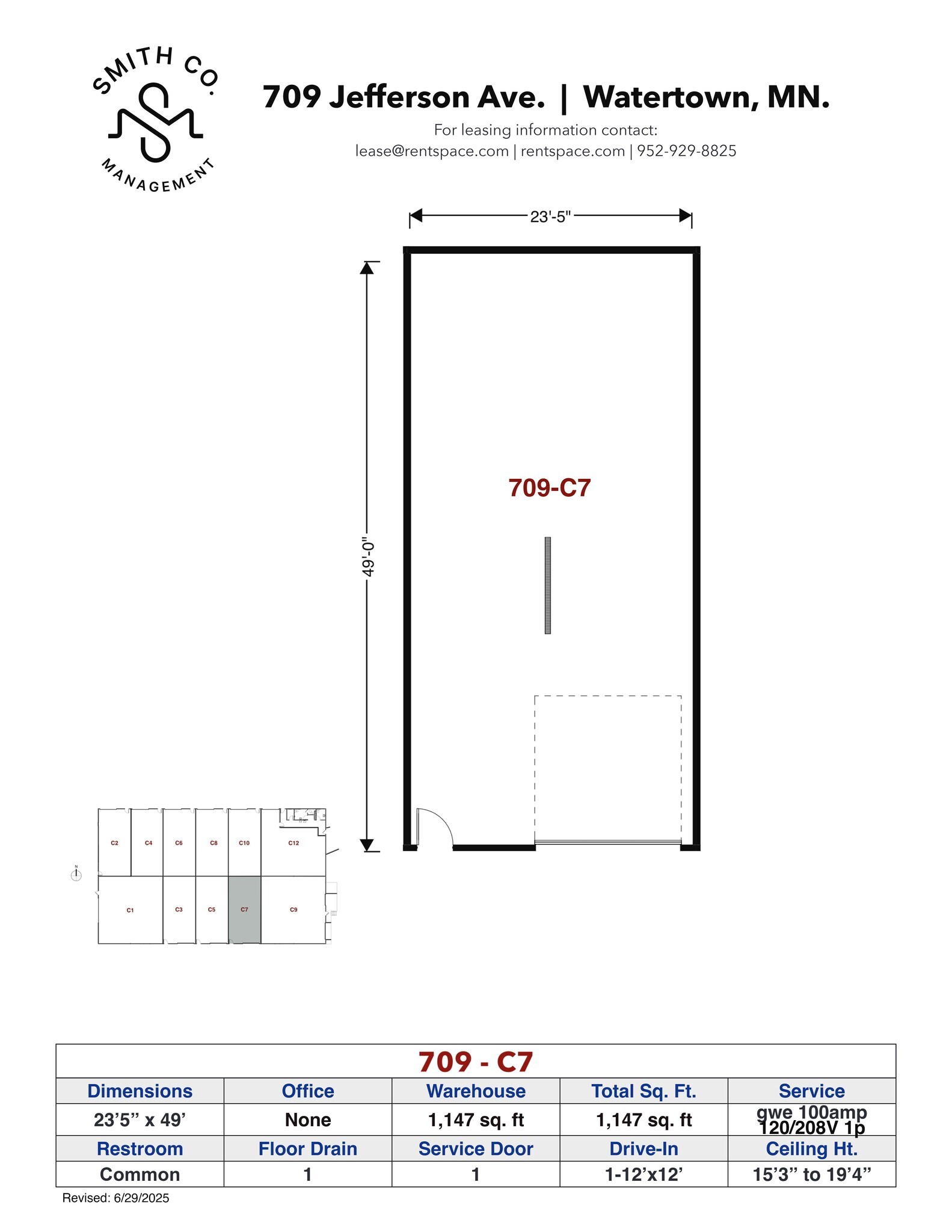 701-709 Jefferson Ave SW, Watertown, MN à louer Plan d’étage– Image 1 sur 1