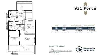 931 Ponce de Leon Ave NE, Atlanta, GA à louer Plan d’étage– Image 1 sur 1