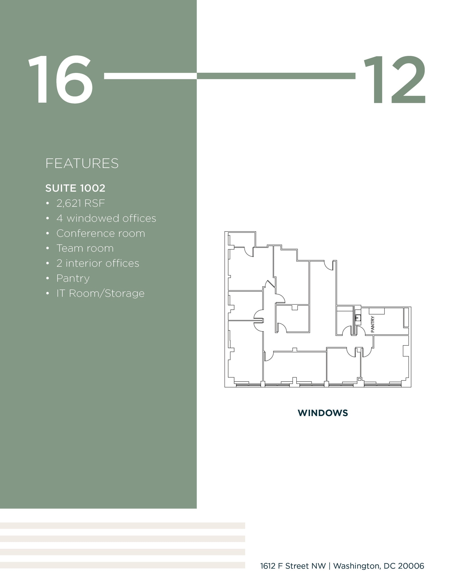 1612 K St NW, Washington, DC à louer Plan d’étage– Image 1 sur 1