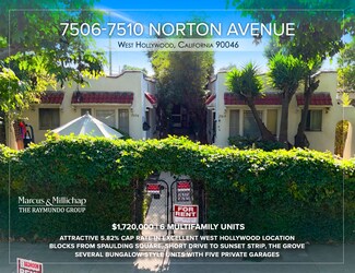 Plus de détails pour 7506 Norton Ave, West Hollywood, CA - Logement à vendre