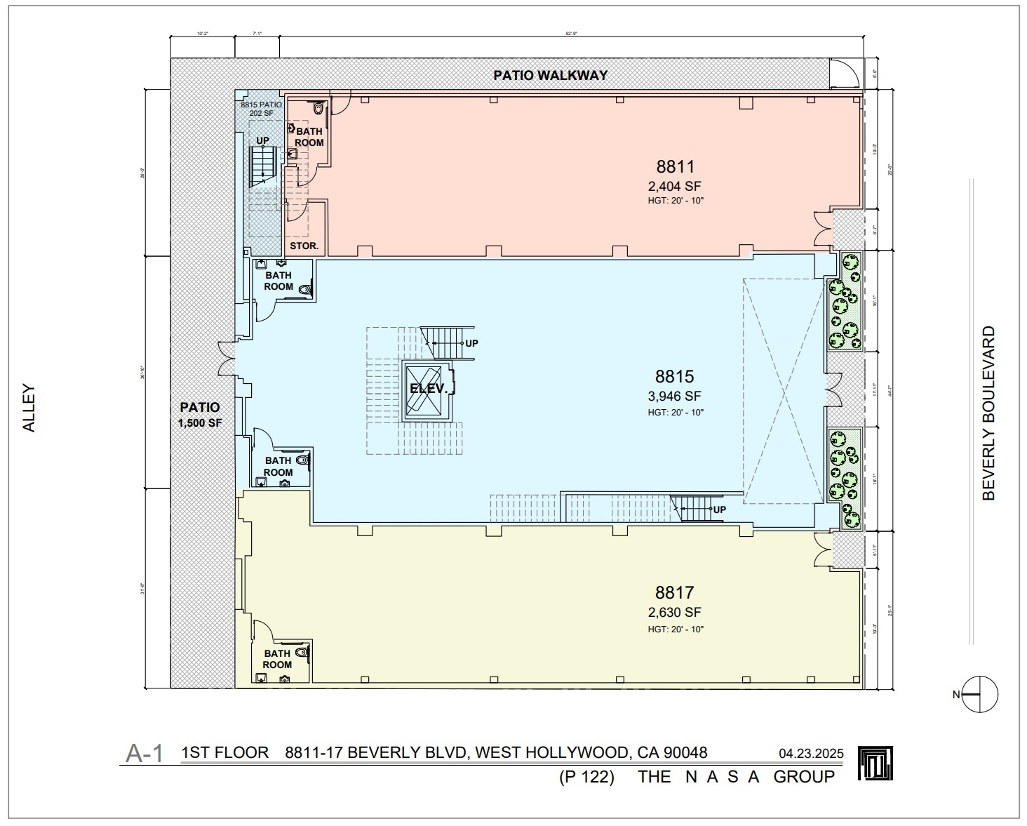 8815-8817 Beverly Blvd, West Hollywood, CA à louer Plan d’étage– Image 1 sur 1