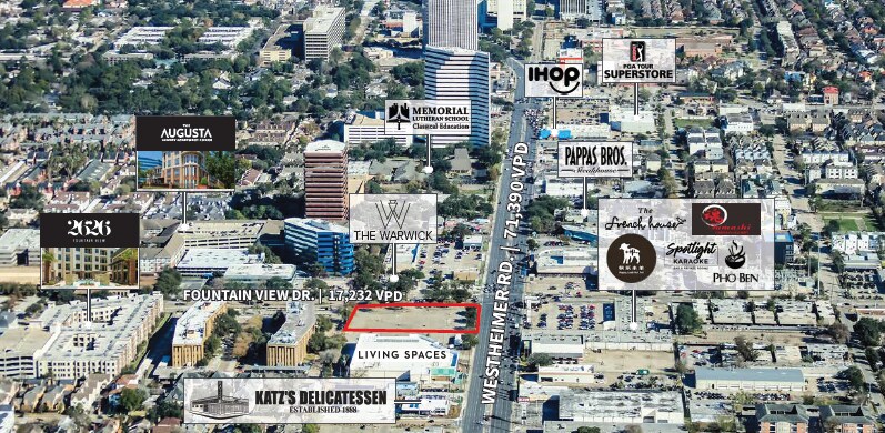 Westheimer Rd, Houston, TX à louer - Aérien – Image 1 sur 3