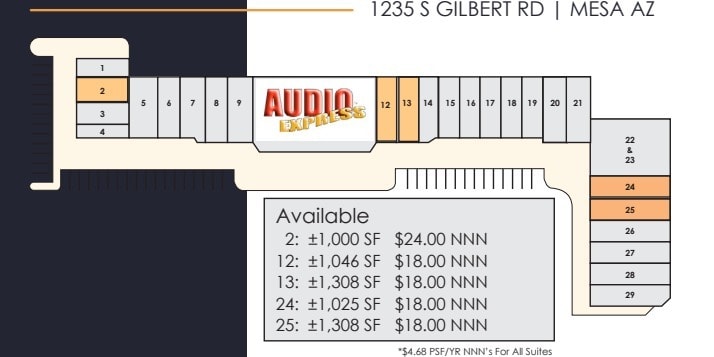 S Gilbert Rd, Mesa, AZ à louer Plan de site– Image 1 sur 1