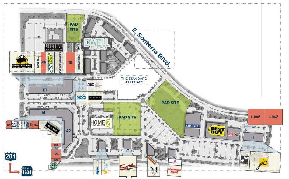 E Sonterra Blvd & Hwy 281, San Antonio, TX à vendre - Plan de site – Image 2 sur 2