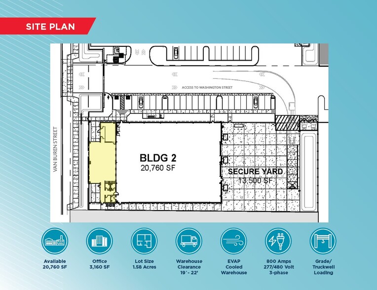 3623 E Van Buren St, Phoenix, AZ à louer - Plan de site – Image 2 sur 2