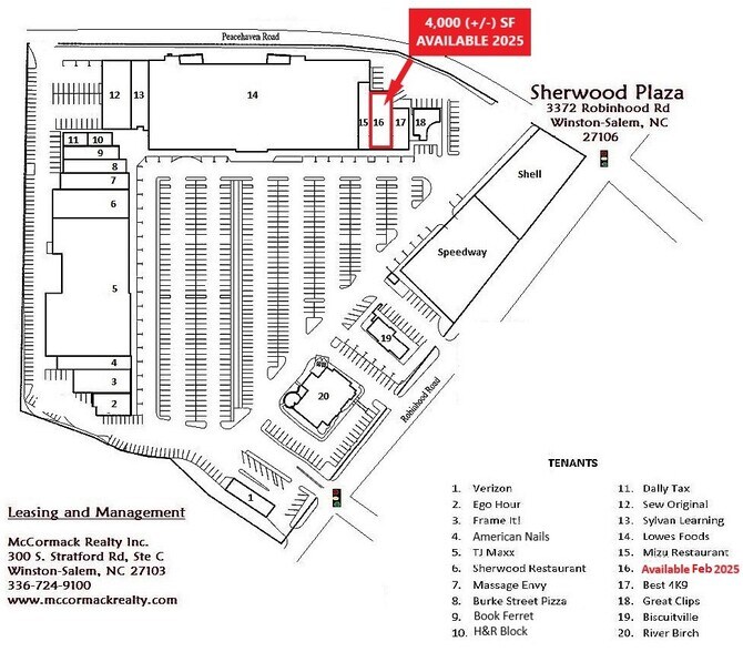 3320-3382 Robinhood Rd, Winston-Salem, NC à louer - Plan de site – Image 2 sur 10