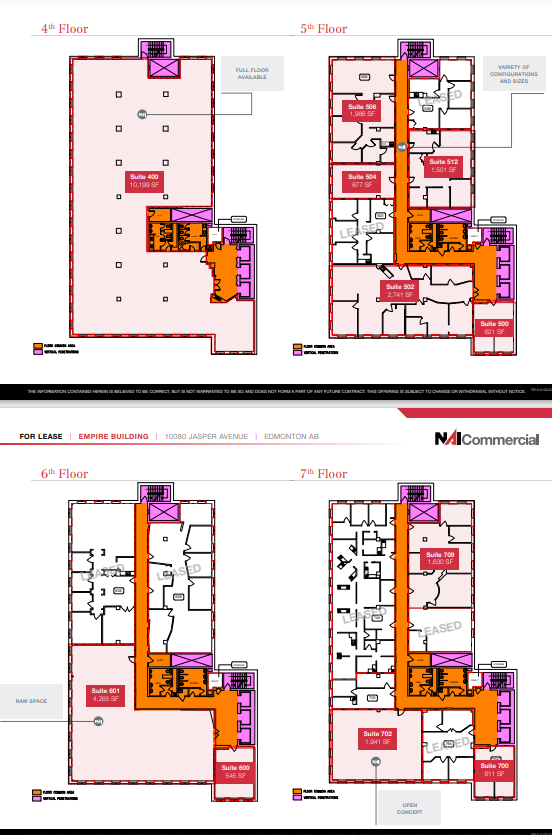10080 Jasper Ave NW, Edmonton, AB à louer Plan d’étage– Image 1 sur 1