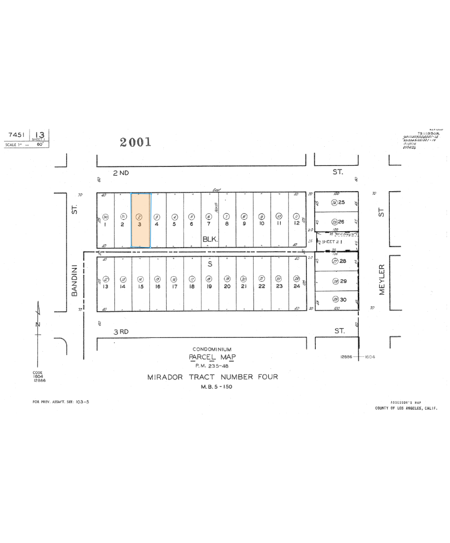 977 W 2nd St, San Pedro, CA à vendre Plan cadastral– Image 1 sur 2