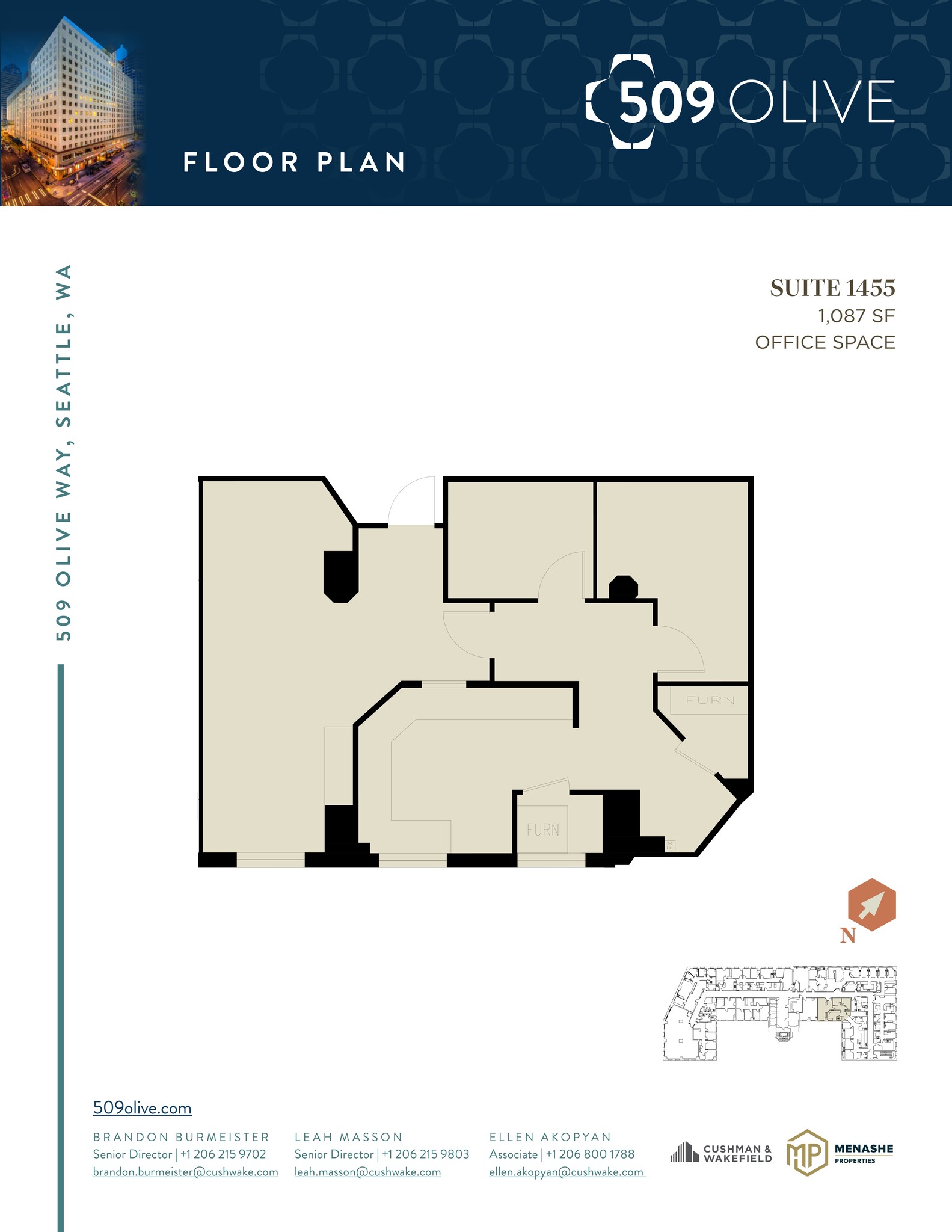 509 Olive Way, Seattle, WA à louer Plan de site– Image 1 sur 1