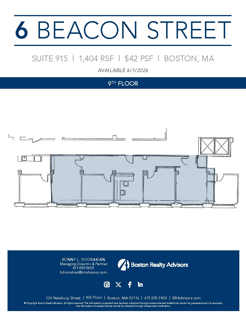 6 Beacon St, Boston, MA à louer Plan d’étage– Image 1 sur 1