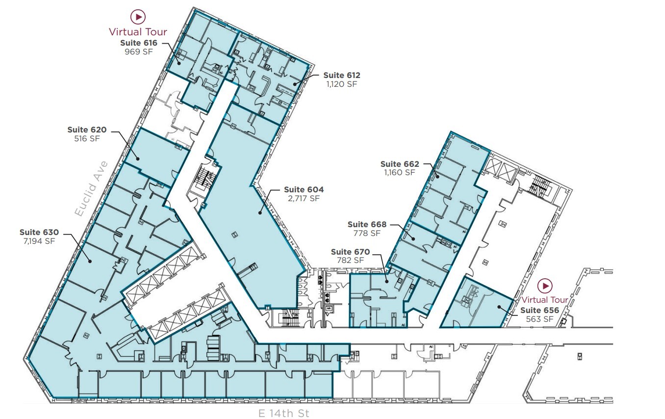 1400-1422 Euclid Ave, Cleveland, OH à louer Plan d’étage– Image 1 sur 1
