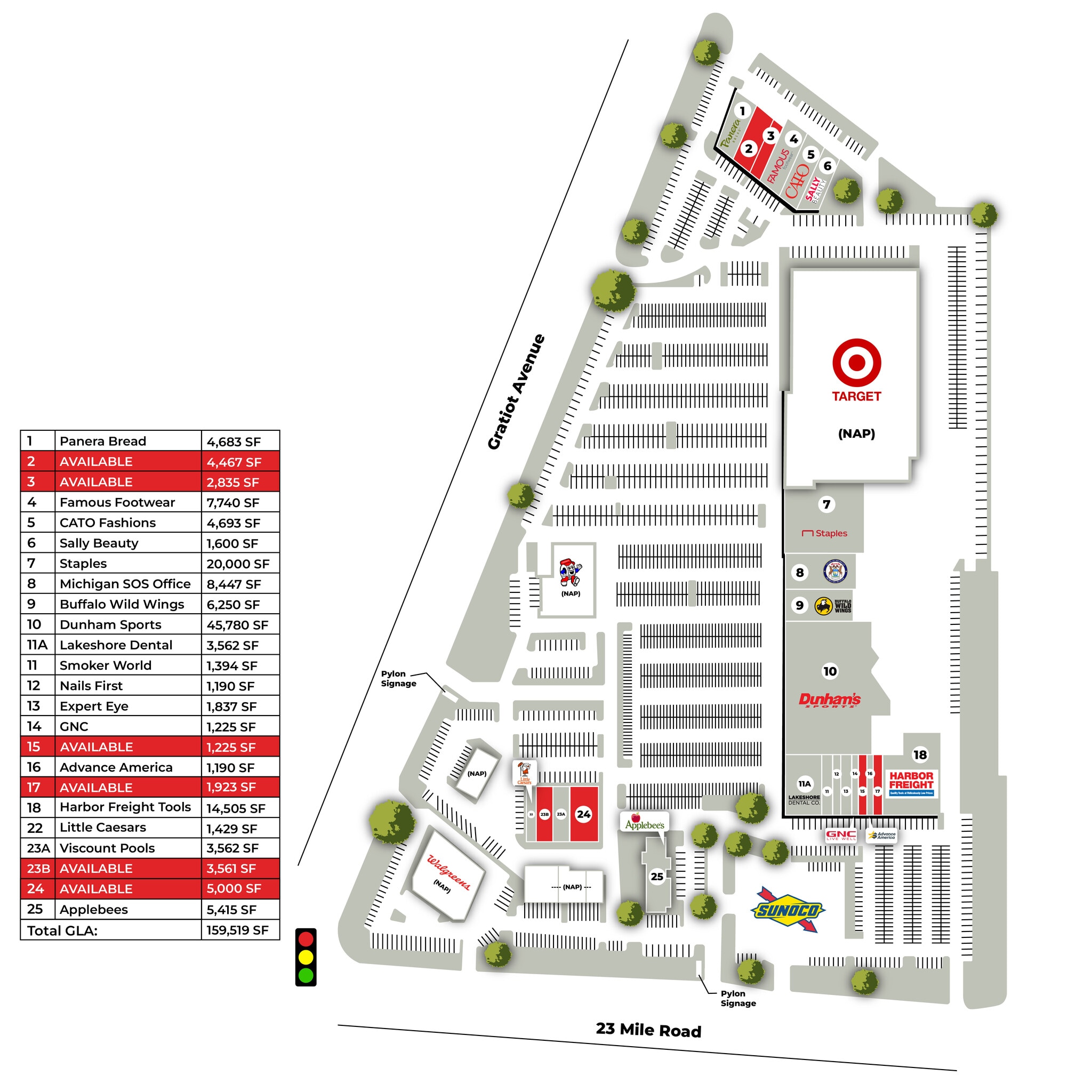 51328-51550 Gratiot Ave, Chesterfield, MI à louer Plan de site– Image 1 sur 1